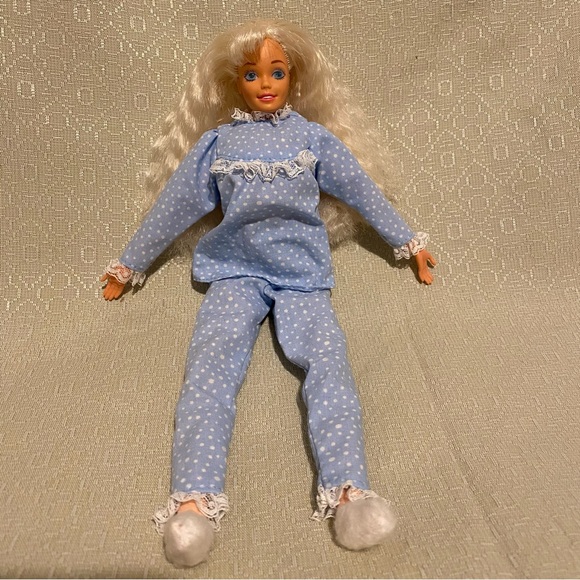 Barbie Other - Bedtime Barbie Blue Pajamas 1994 Vintage Mattel Works